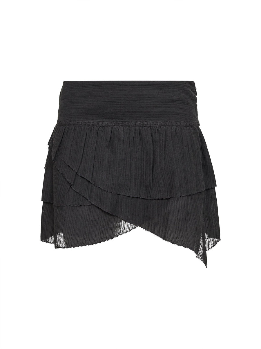 Mini Skirt Dejha Black Gauze Cotton