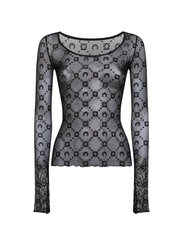 Top Monogram Mesh Black Polyamide Knitwear