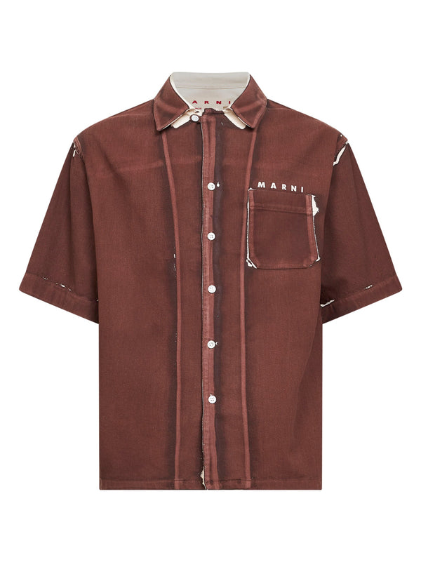 Denim Shirt Brown Cotton