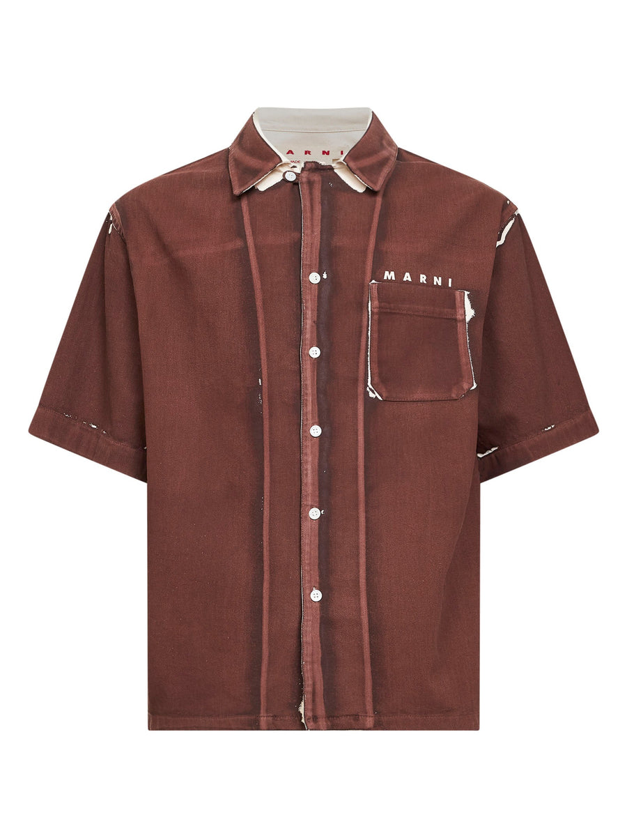 Denim Shirt Brown Cotton