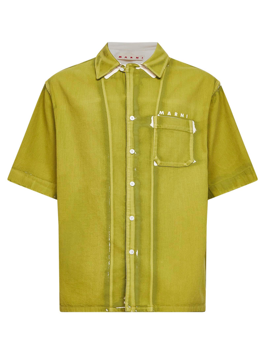 Denim Shirt Green Cotton