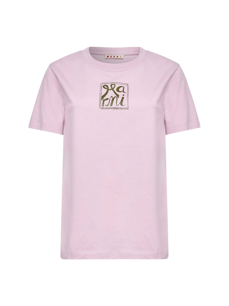 Quartz Cotton Frame Logo T-Shirt Pink T-shirts & Jerseys