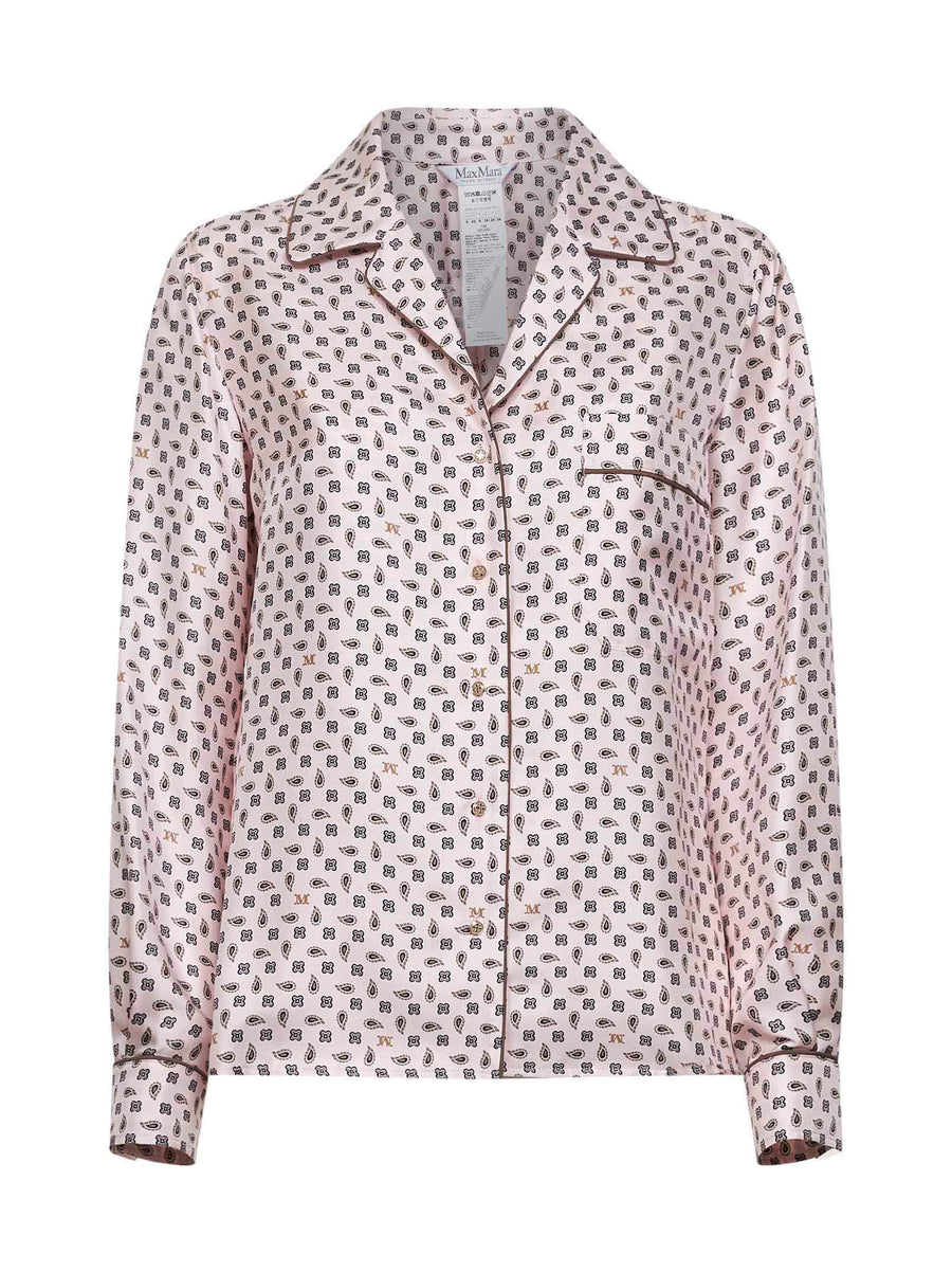Pink Printed Silk Shirt