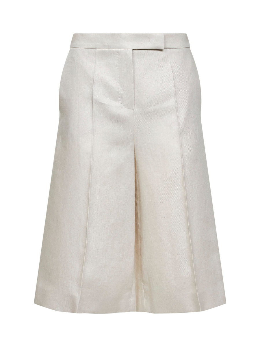 Bermuda Shorts Mxmkaki Beige Linen Trousers