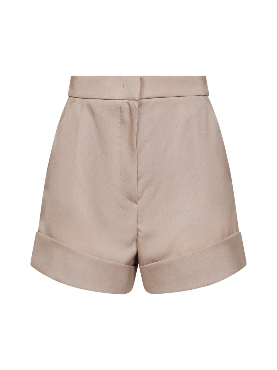 Light Beige Canvas Shorts Virgin Wool