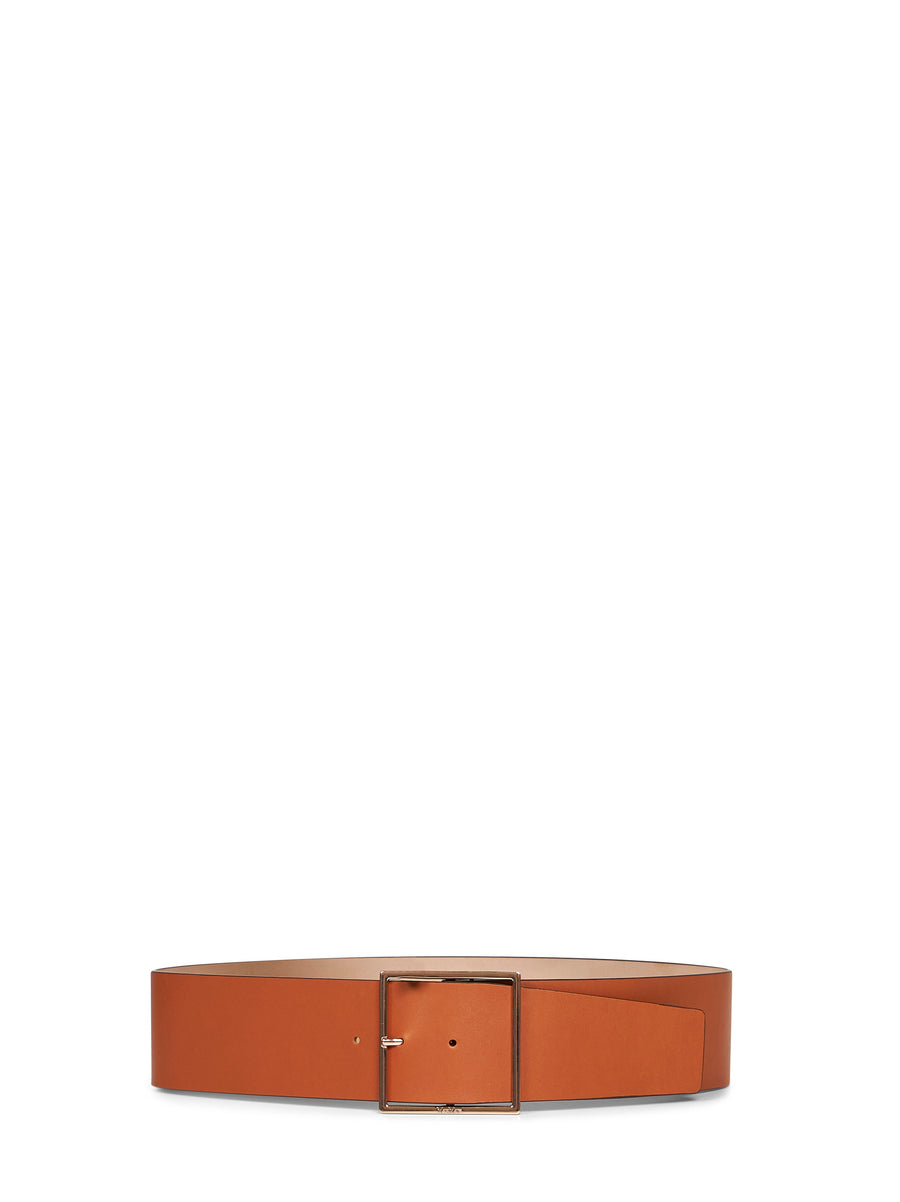 Wide Belt Mxaginnico Tan Calf Leather Brown (bos Taurus)