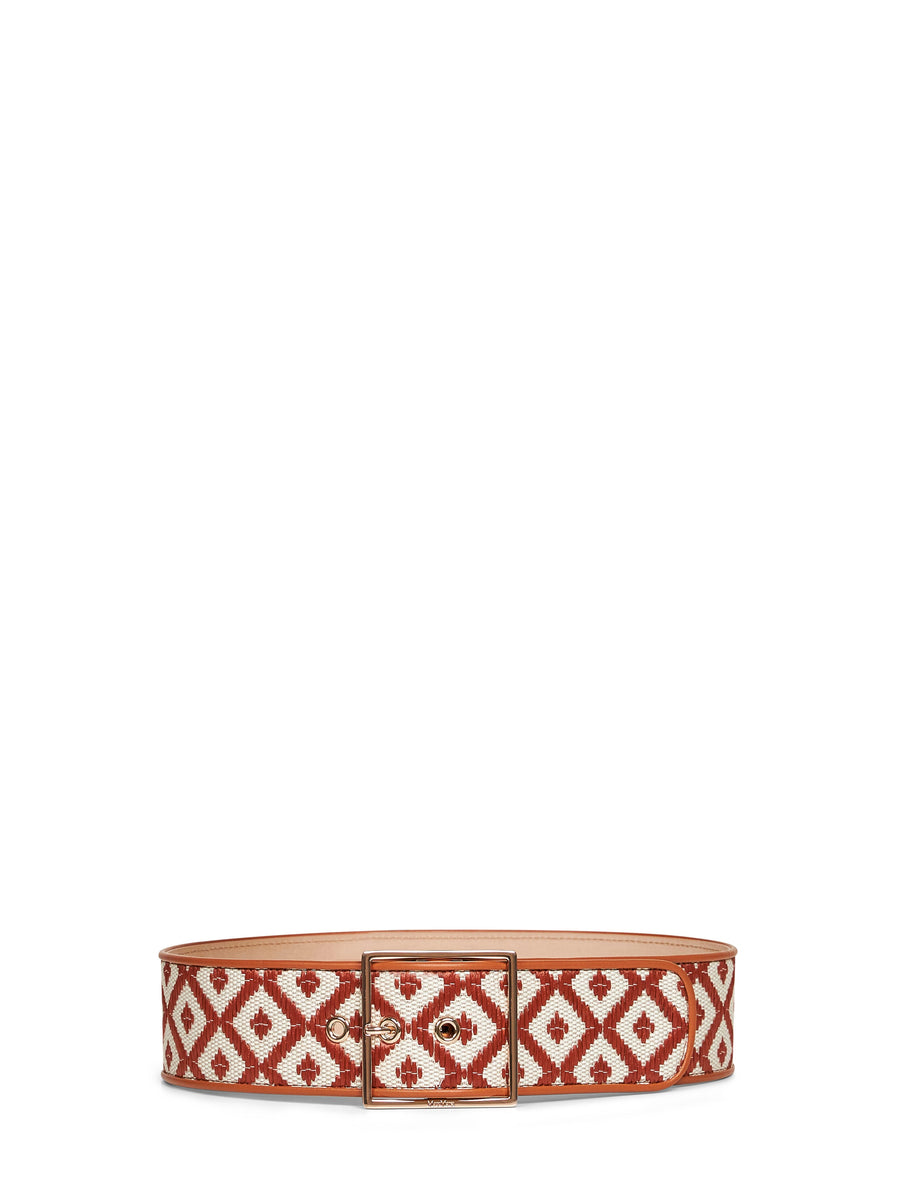 Wide Raffia-Effect Belt Multicolour Cotton