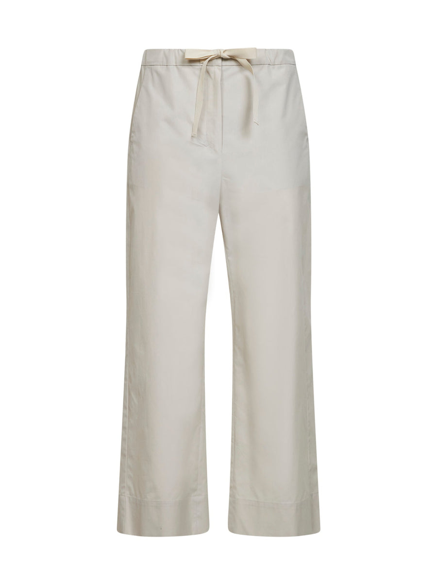 Straight-Leg Trousers Smmargento White Poplin Cotton