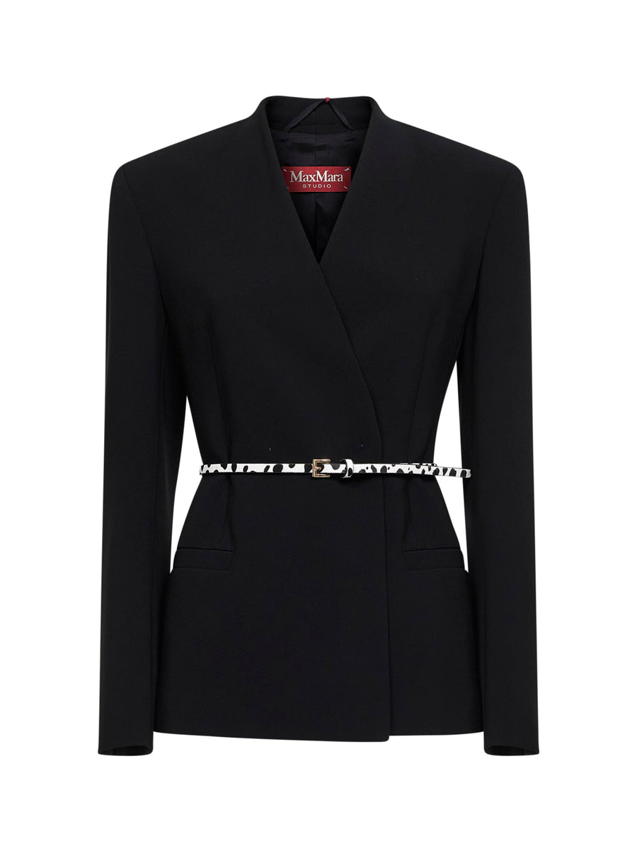 Belted Jacket Mstquinoa Black Triacetate