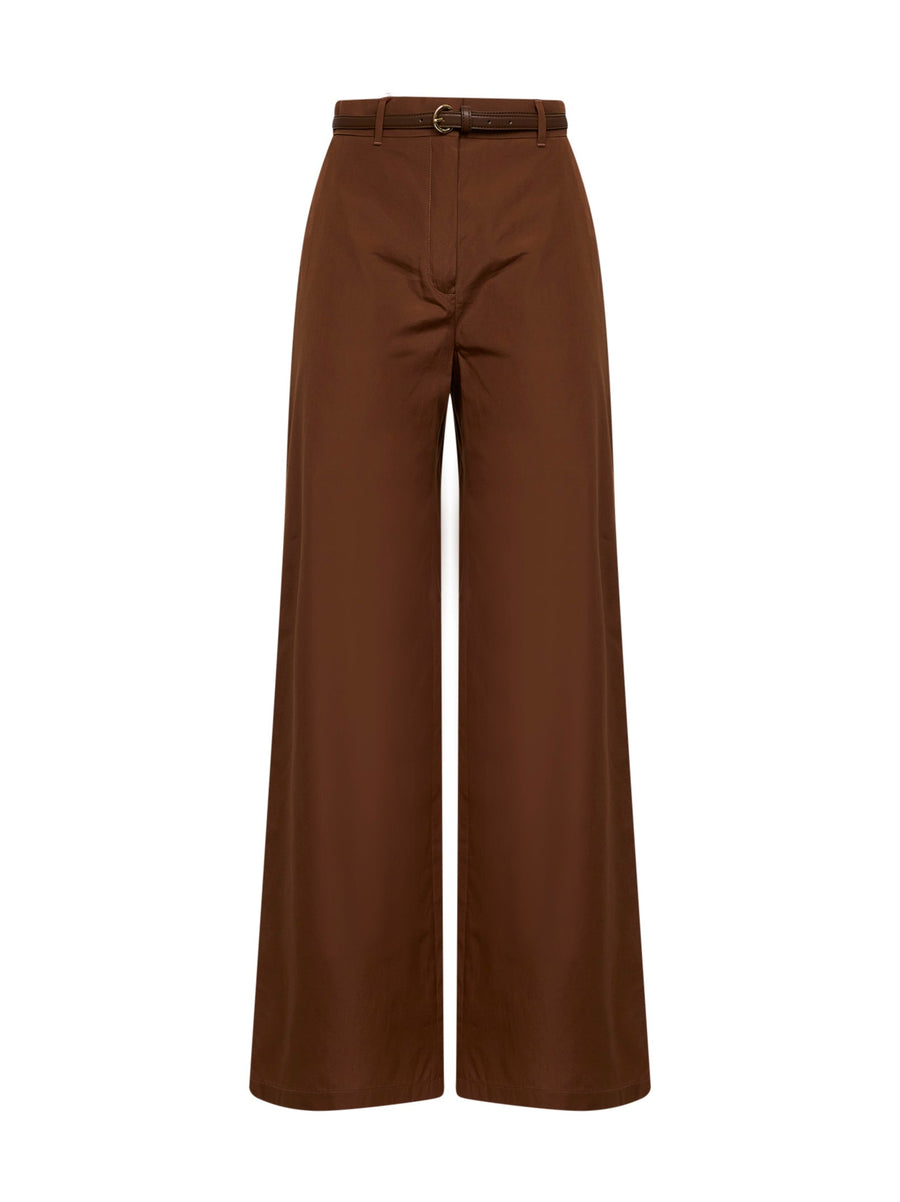 Belted Trousers Mstfarea Brown Cotton