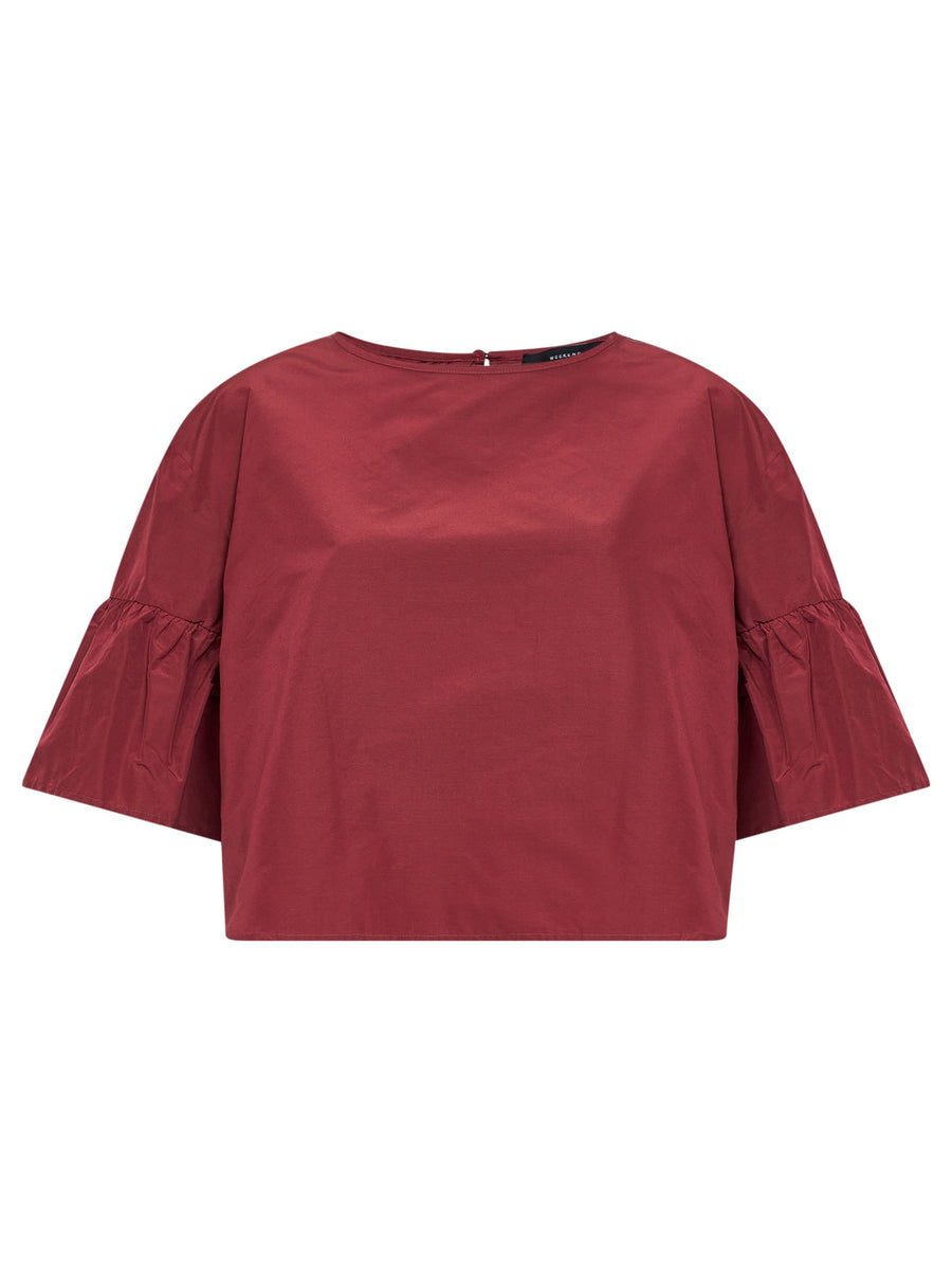 Cropped Blouse Wkdbreak Burgundy Polyester
