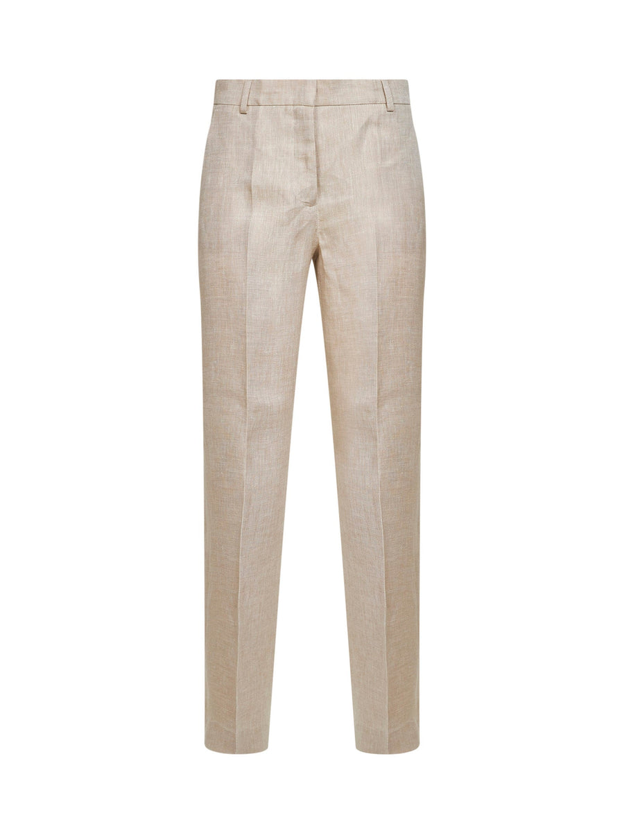 Trousers Wkdmalizia Ecru Linen Beige
