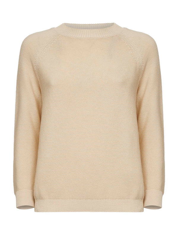 Ecru Cotton Knit Sweater