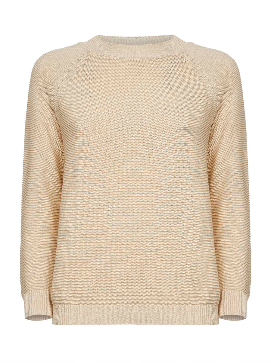 Ecru Cotton Knit Sweater