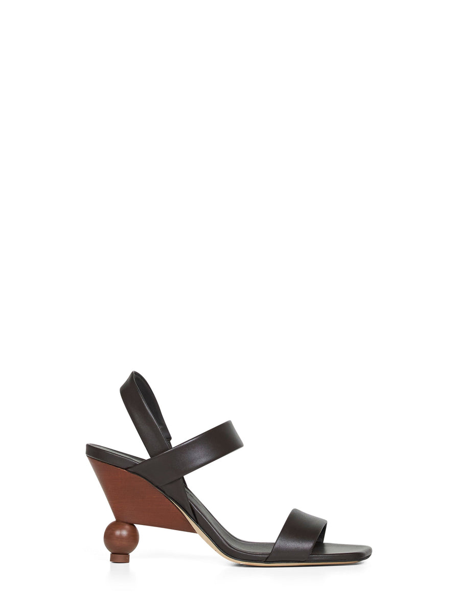 Leather Sandals Wkaaffetto Dark Brown
