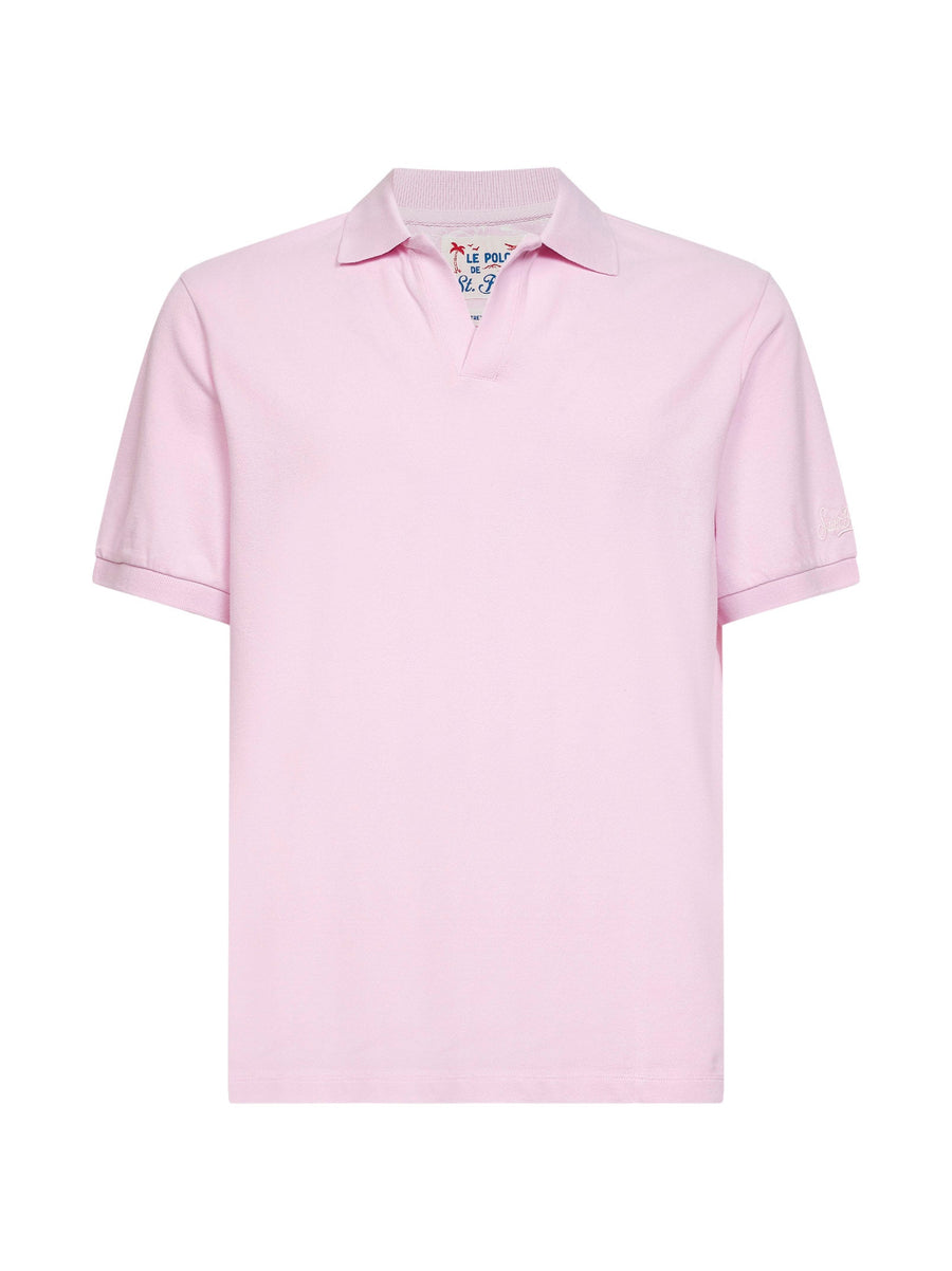 Polo Shirt Charles Pink Stretch Cotton