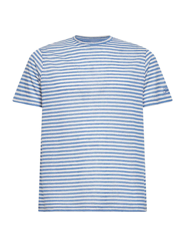 T-Shirt Dover Light Blue-Cream Linen Blend T-shirts