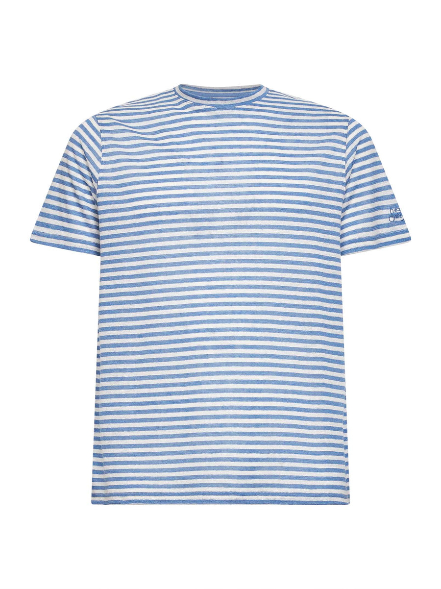 T-Shirt Dover Light Blue-Cream Linen Blend T-shirts