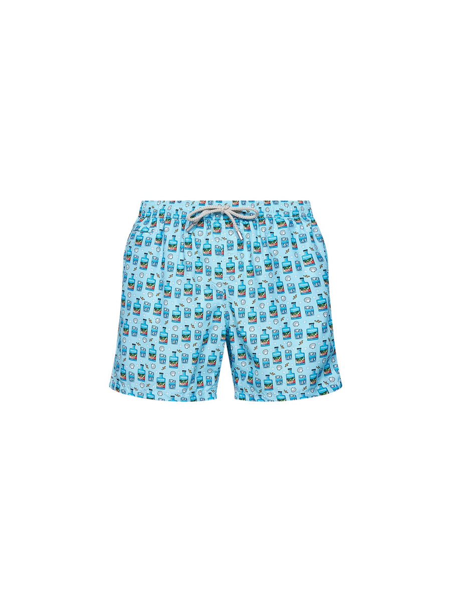Swim Shorts Lighting Portofino Gin Light Blue Polyester Beachwear
