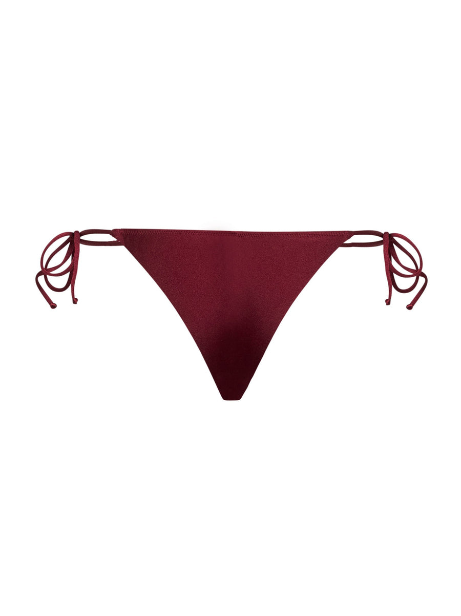 Bikini Bottom Marielle Bordeaux Glossy Lycra Polyamide Swimwear