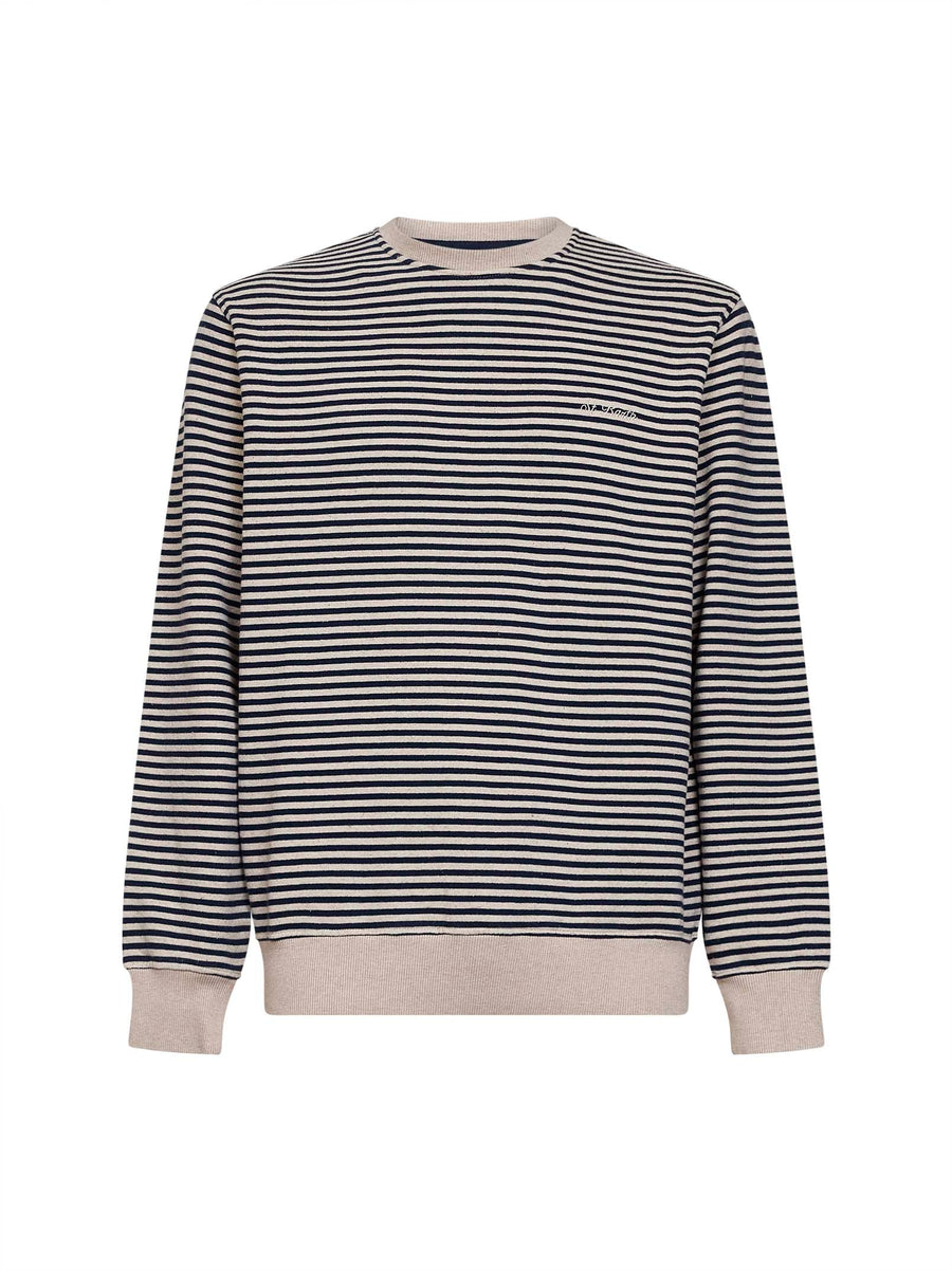 Sweatshirt Ponza Blue-Cream Cotton Sweatshirts