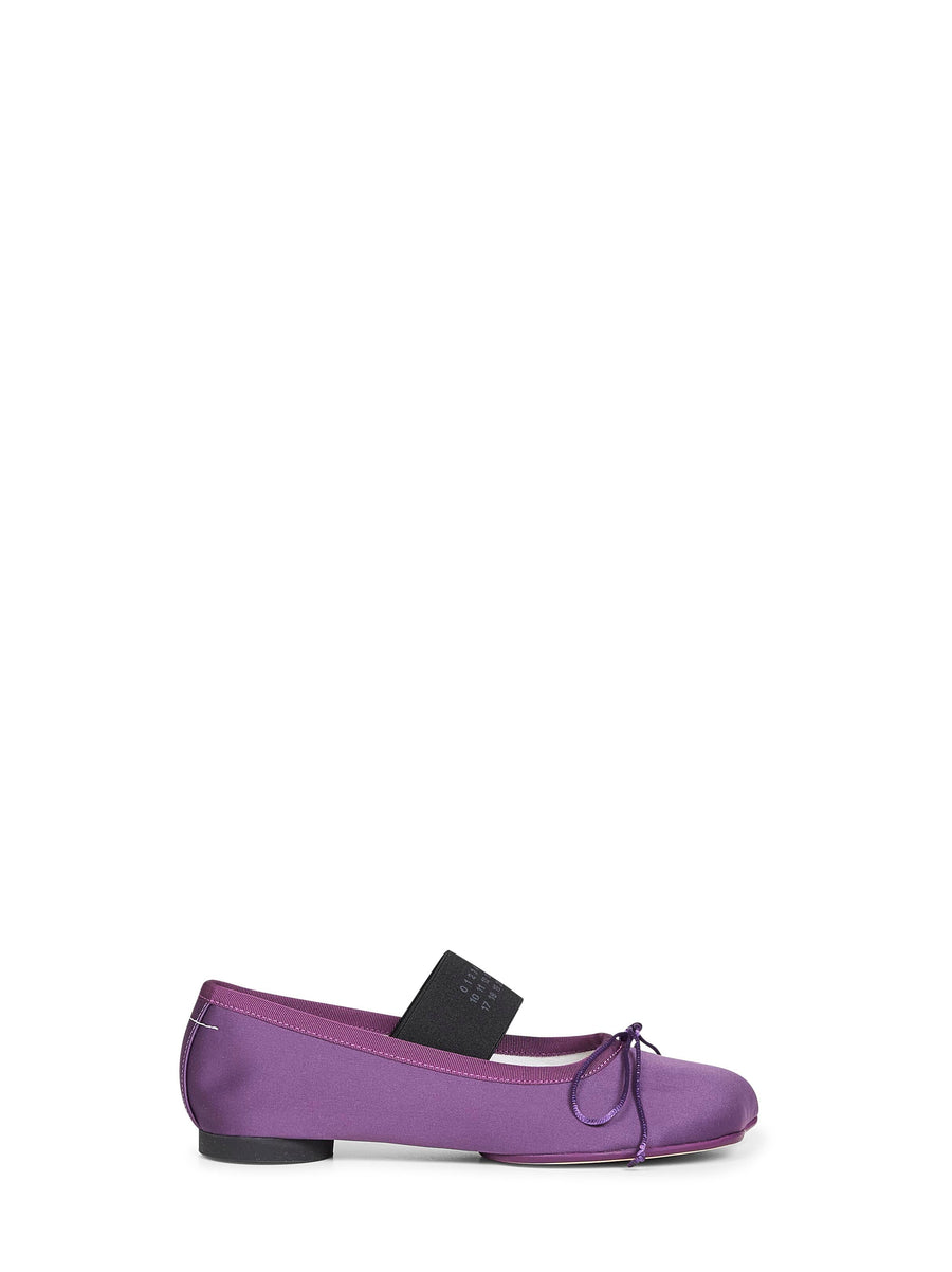 Ballet Flats Purple Satin Polyester Ballerina Shoes