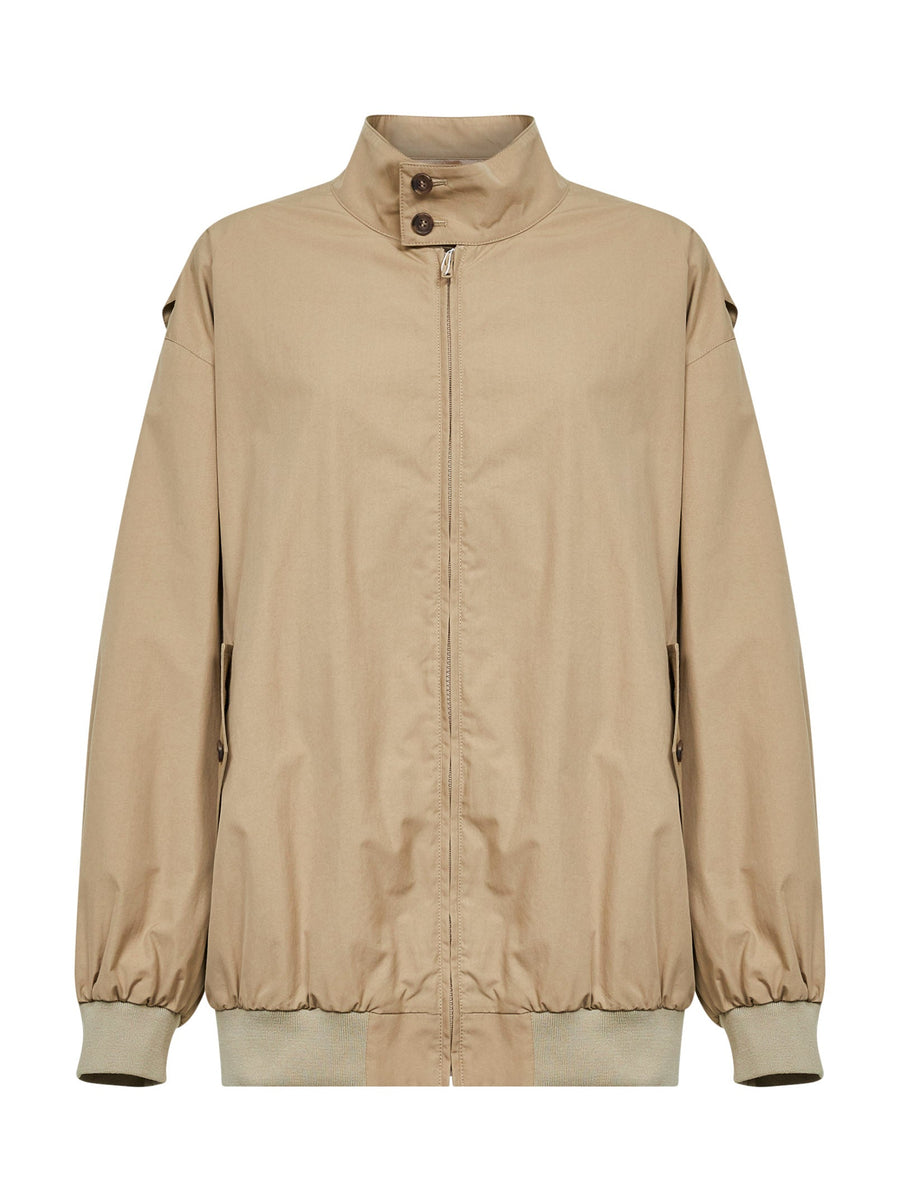 Bomber Jacket Beige Cotton