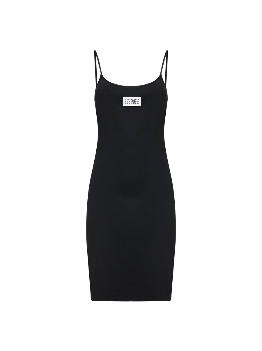 Mini Dress Belted Black Cotton