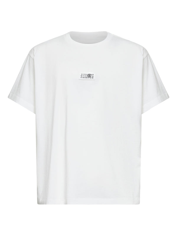 White Cotton Jersey Numeric T-Shirt T-shirts