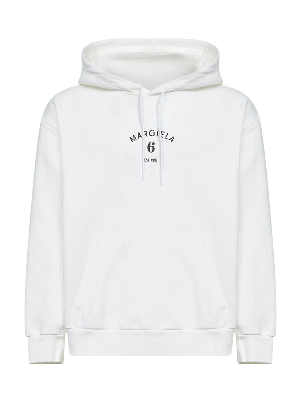 Jersey Hoodie White Cotton Sweatshirts
