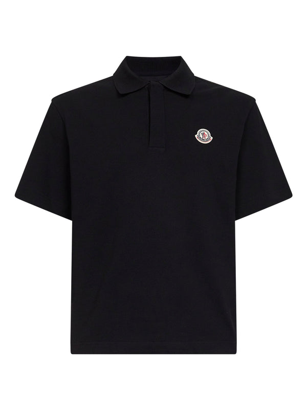 Polo Shirt Black Cotton Pique