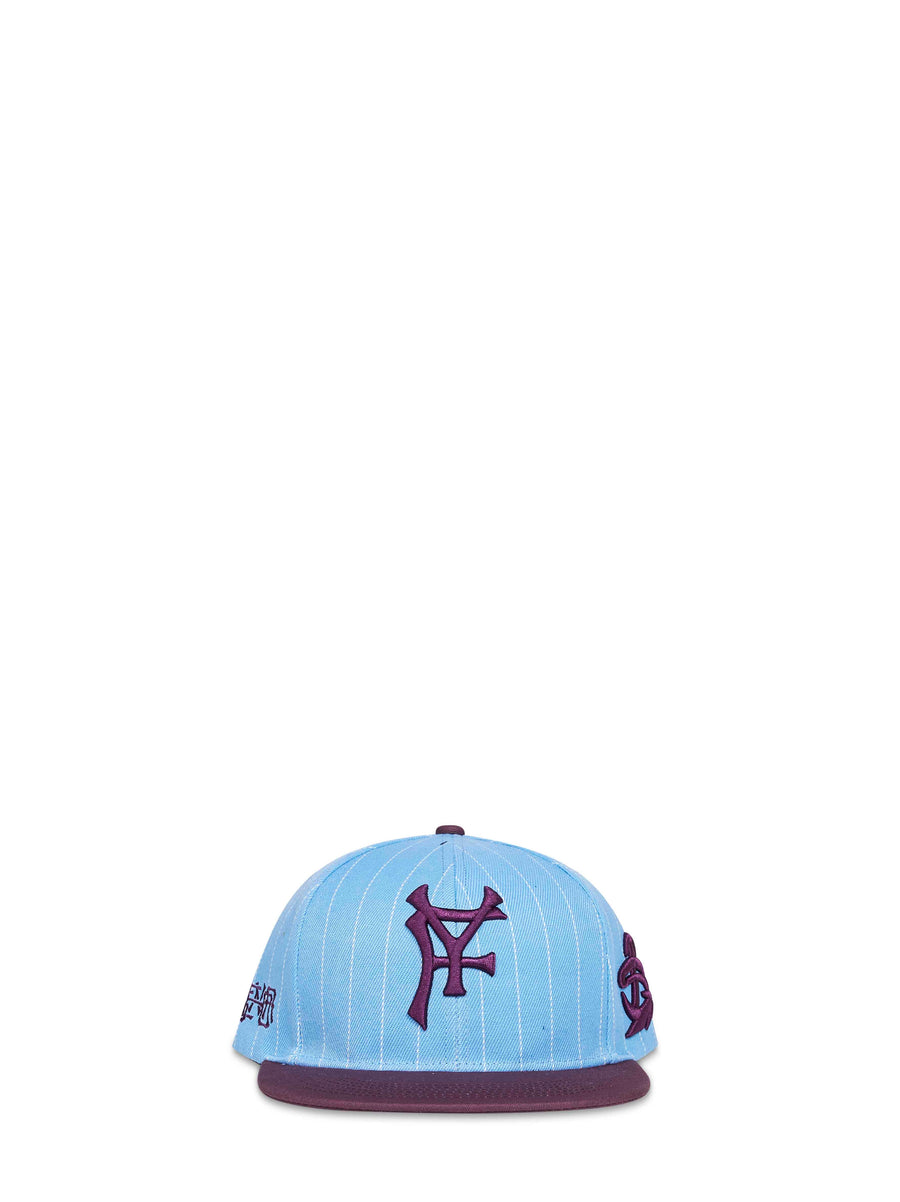 Baseball Cap Blue-Purple Multicolour Leather Hat