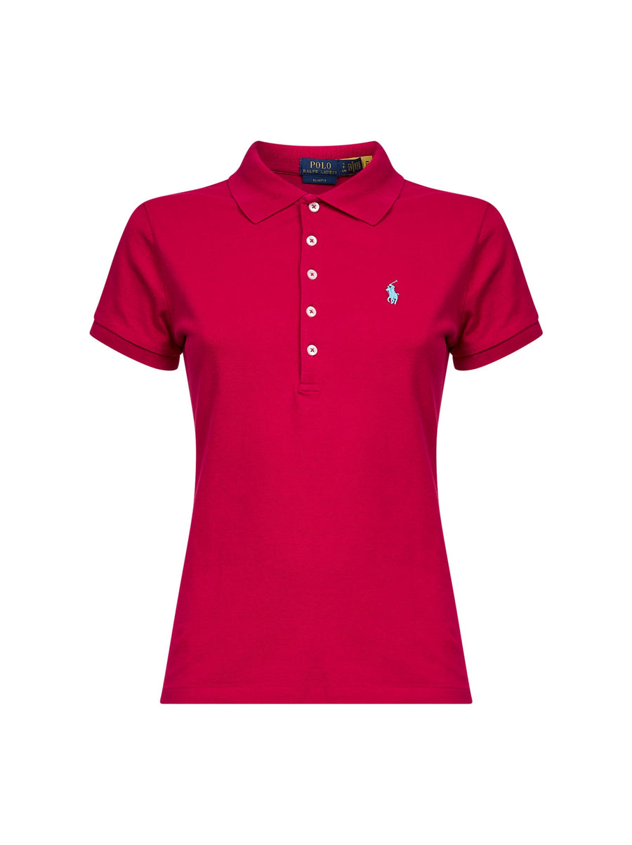 Fuchsia Cotton Piquet Slim-Fit Polo Shirt Tops