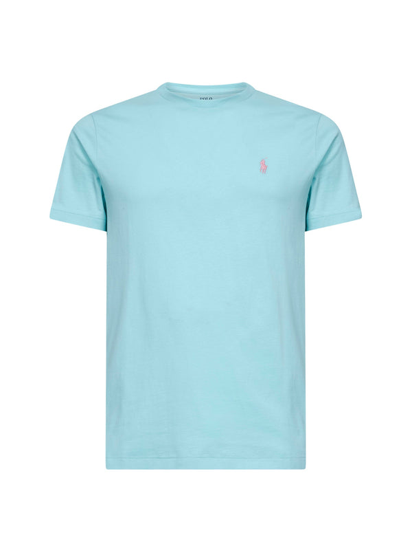 Custom Slim-Fit Crewneck T-Shirt Light Blue Cotton T-shirts