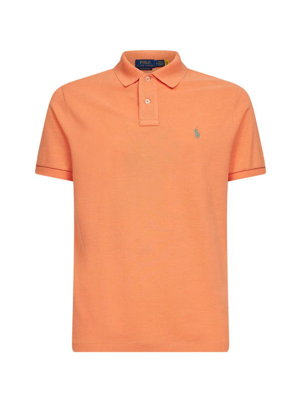 Iconic Mesh Polo Shirt Orange Cotton