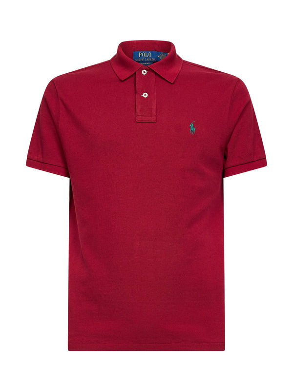 Heritage Red Iconic Mesh Polo Shirt Bordeaux Natural (veg) -> Cotton 100 %