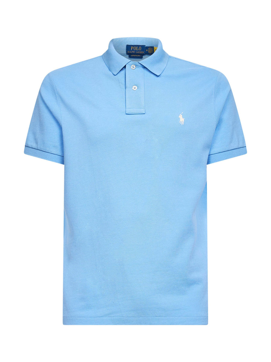 Mesh Polo Shirt Blue Lagoon Light Cotton