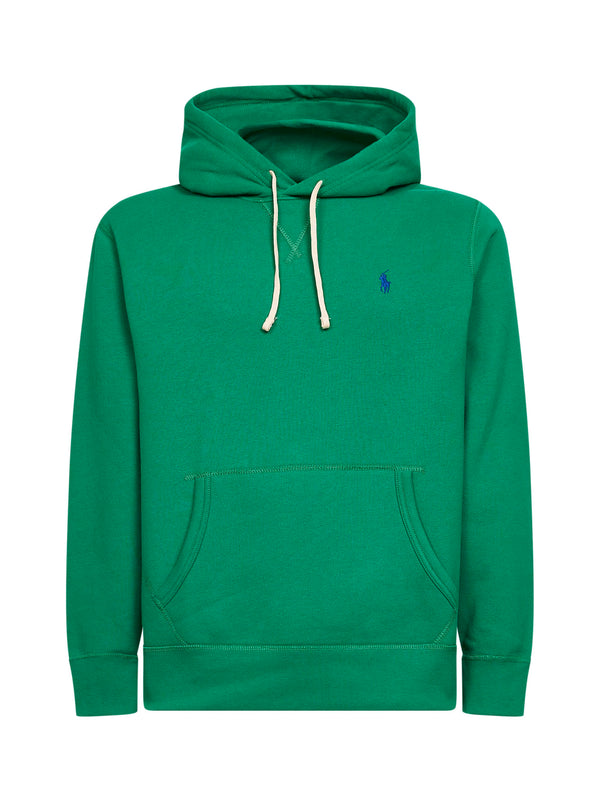 Hoodie Billiard Green Cotton Blend Sweatshirts