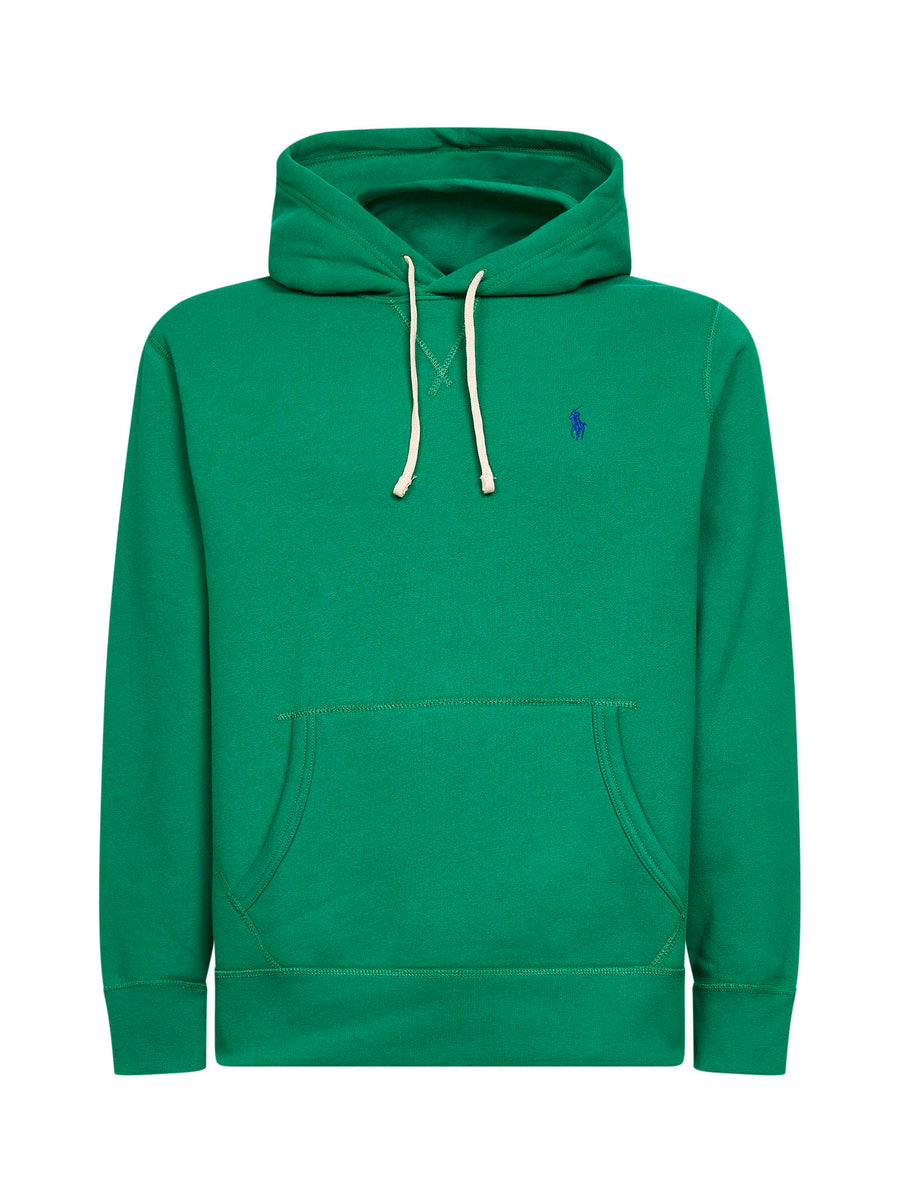 Hoodie Billiard Green Cotton Blend Sweatshirts