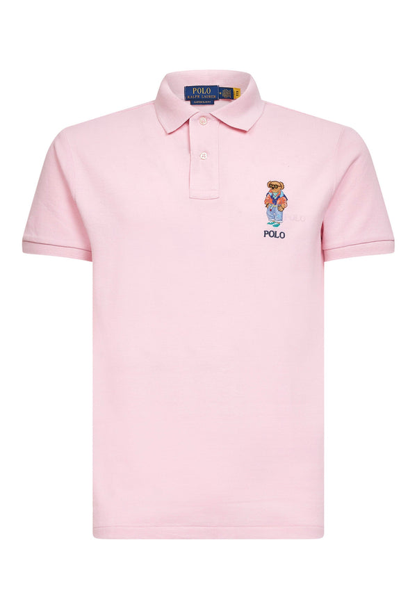 Polo Shirt Bear Custom Slim-Fit Garden Pink Cotton