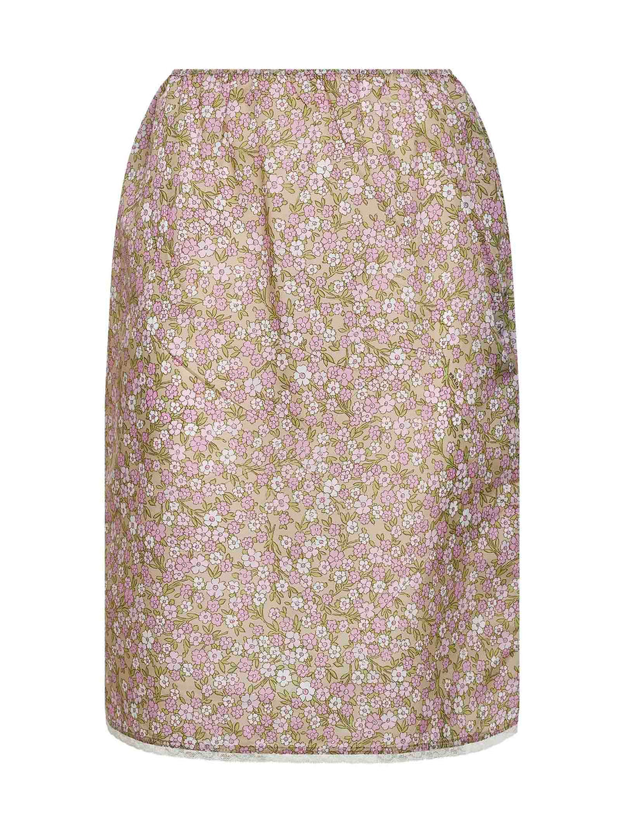Alabaster Printed Nylon Midi Skirt Polyamide