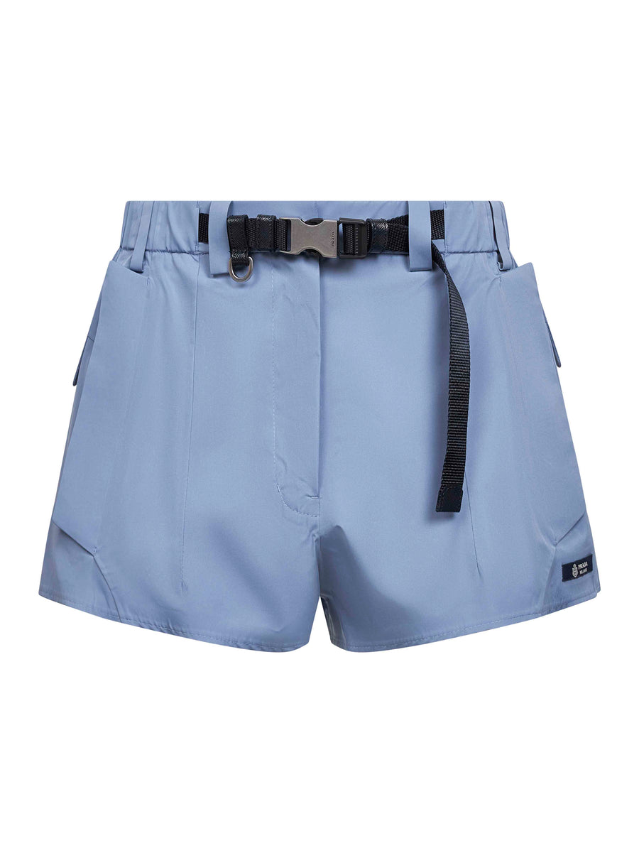 Light Blue Technical Canvas Shorts Recycled Polyester