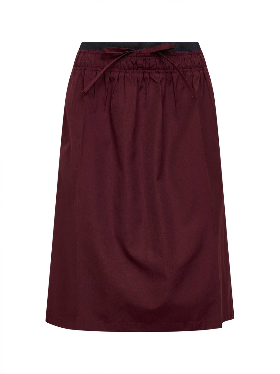 Garnet Twill Midi Skirt Polyester