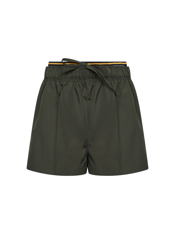 Military Green Twill Shorts Polyester