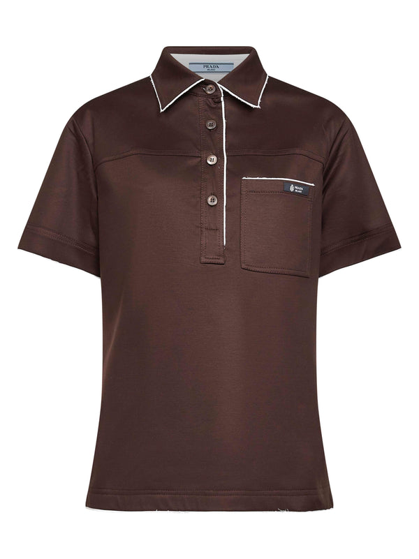 Ebony Lisle Cotton Polo Shirt Brown Natural (veg) - Tops
