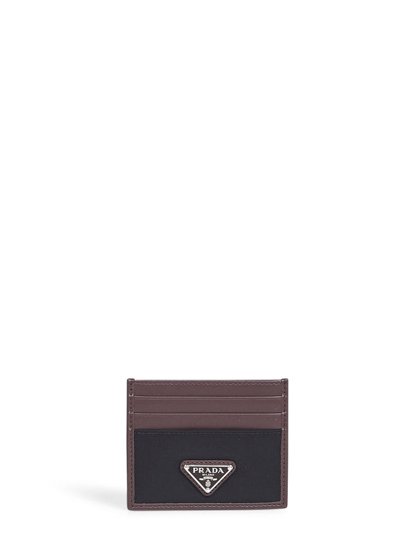 Black And Coffee Re-Nylon Leather Card Holder Black/coffee Recycled Polyamide Wallets & Cardholders