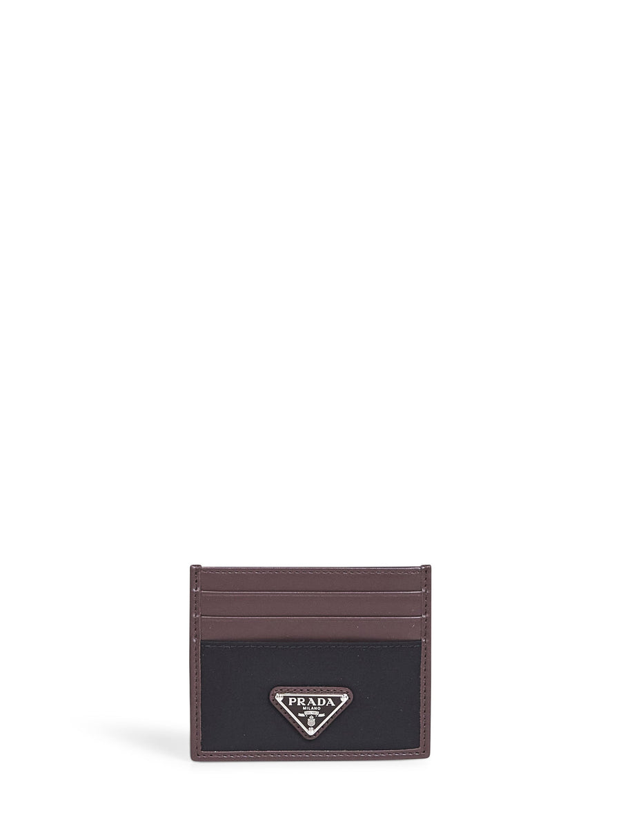 Black And Coffee Re-Nylon Leather Card Holder Black/coffee Recycled Polyamide Wallets & Cardholders