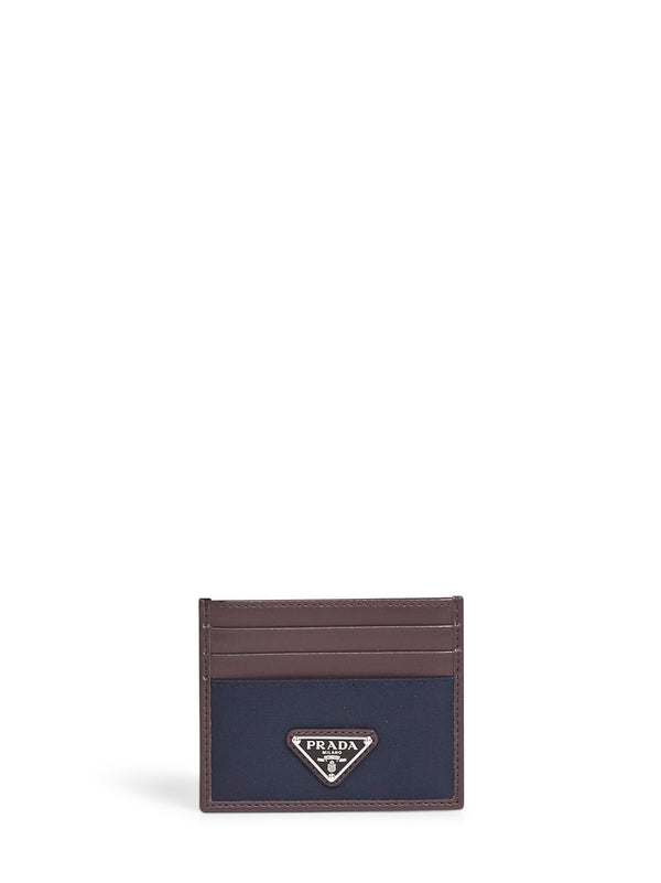 Blue And Coffee Re-Nylon Leather Card Holder Recycled Polyamide Wallets & Cardholders