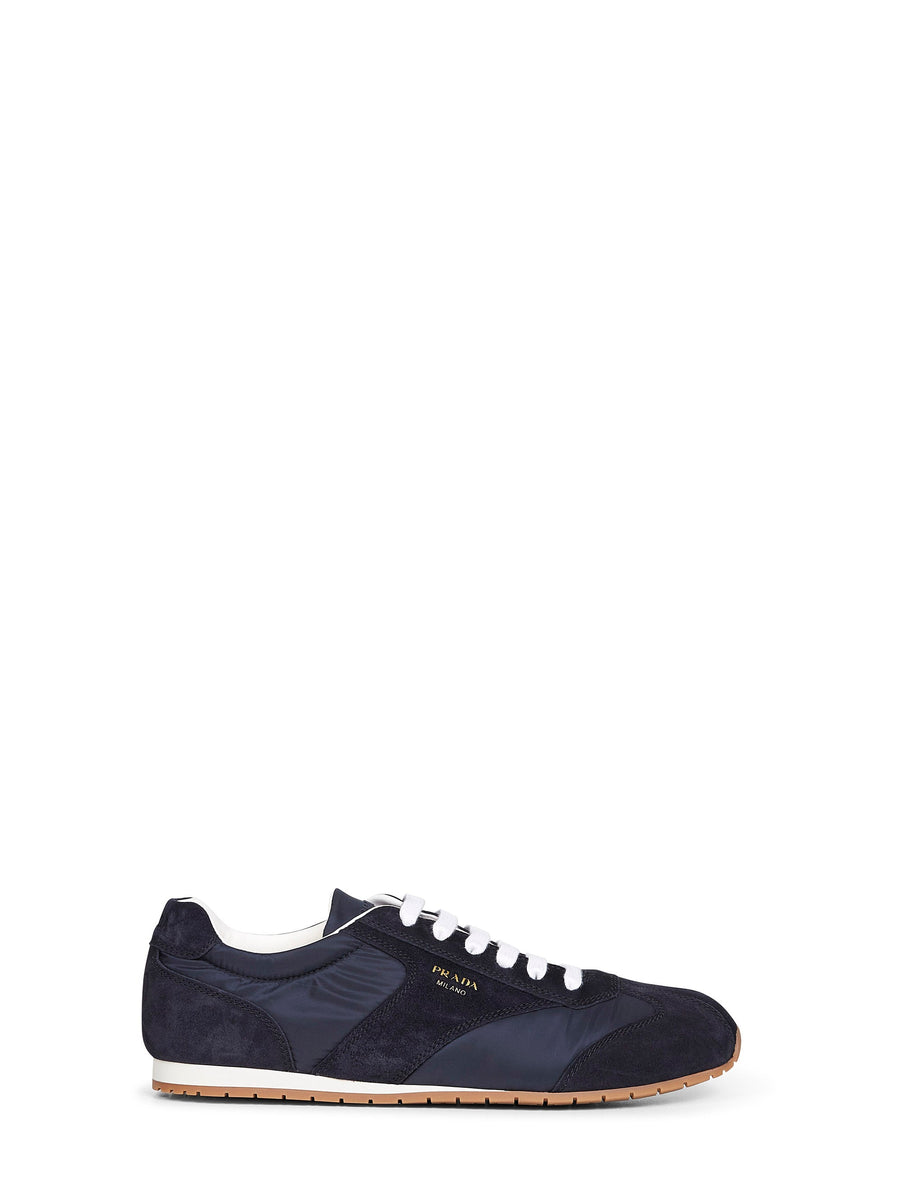 Sneakers Re-Nylon & Suede Blue Recycled Polyamide Trainers