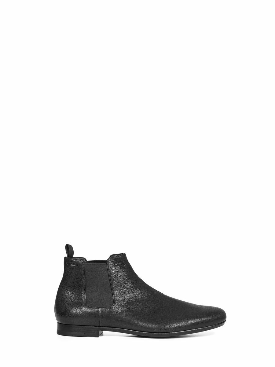 Black Leather Chelsea Boots Goatskin